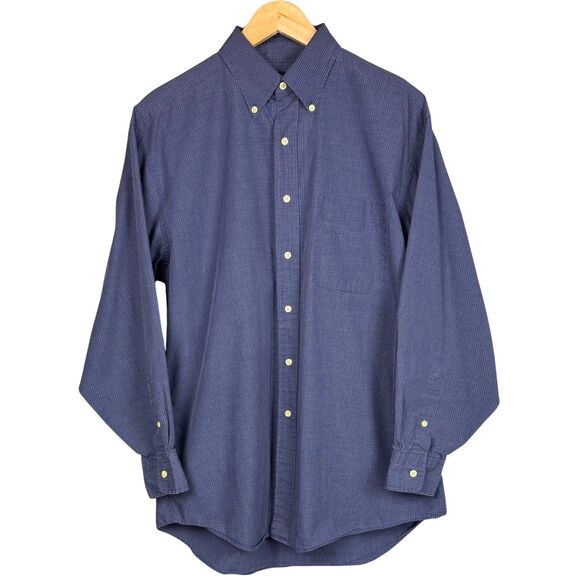 Vtg Tommy Hilfiger Shirt Mens Long Sleeve Cotton Check‎ Button Large Blue Y2K - Picture 1 of 8